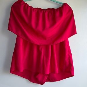 BeBop size XL Hot Pink Strapless Romper with Pockets